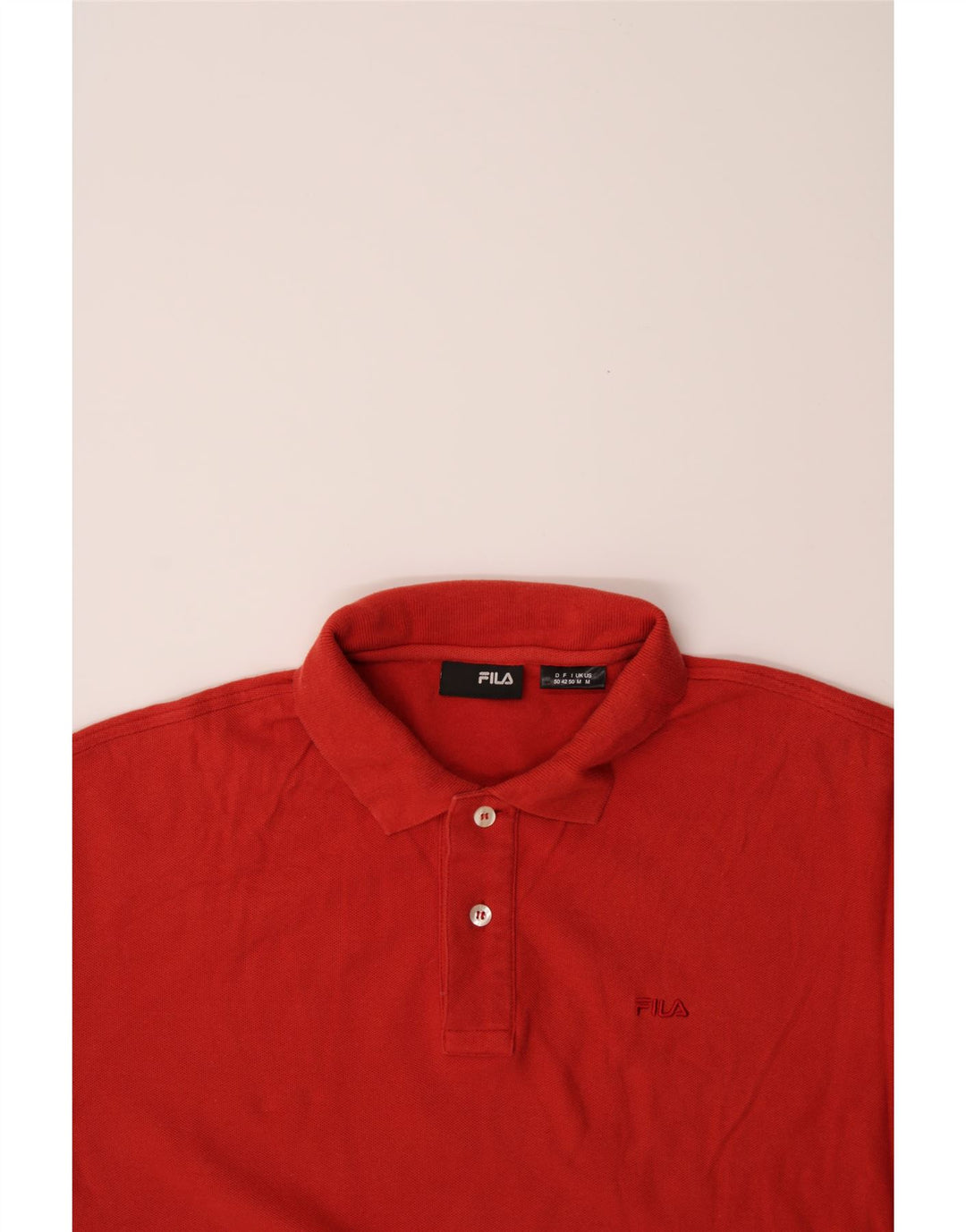 FILA Mens Polo Shirt Medium Red Cotton Vintage Fila and Second-Hand Fila from Messina Hembry 