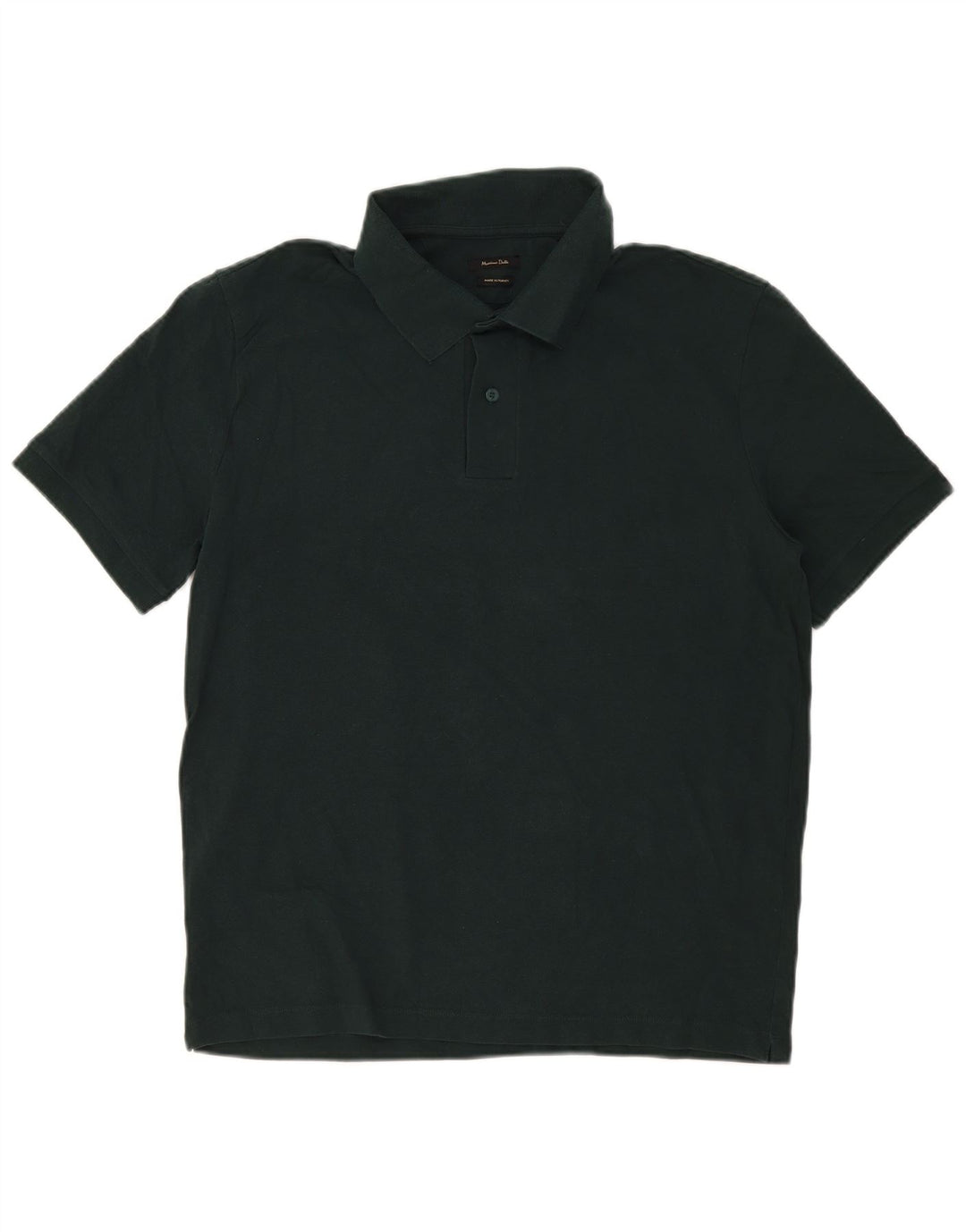 Męska koszulka polo Massimo Dutti o regularnym kroju, duża, zielona bawełna