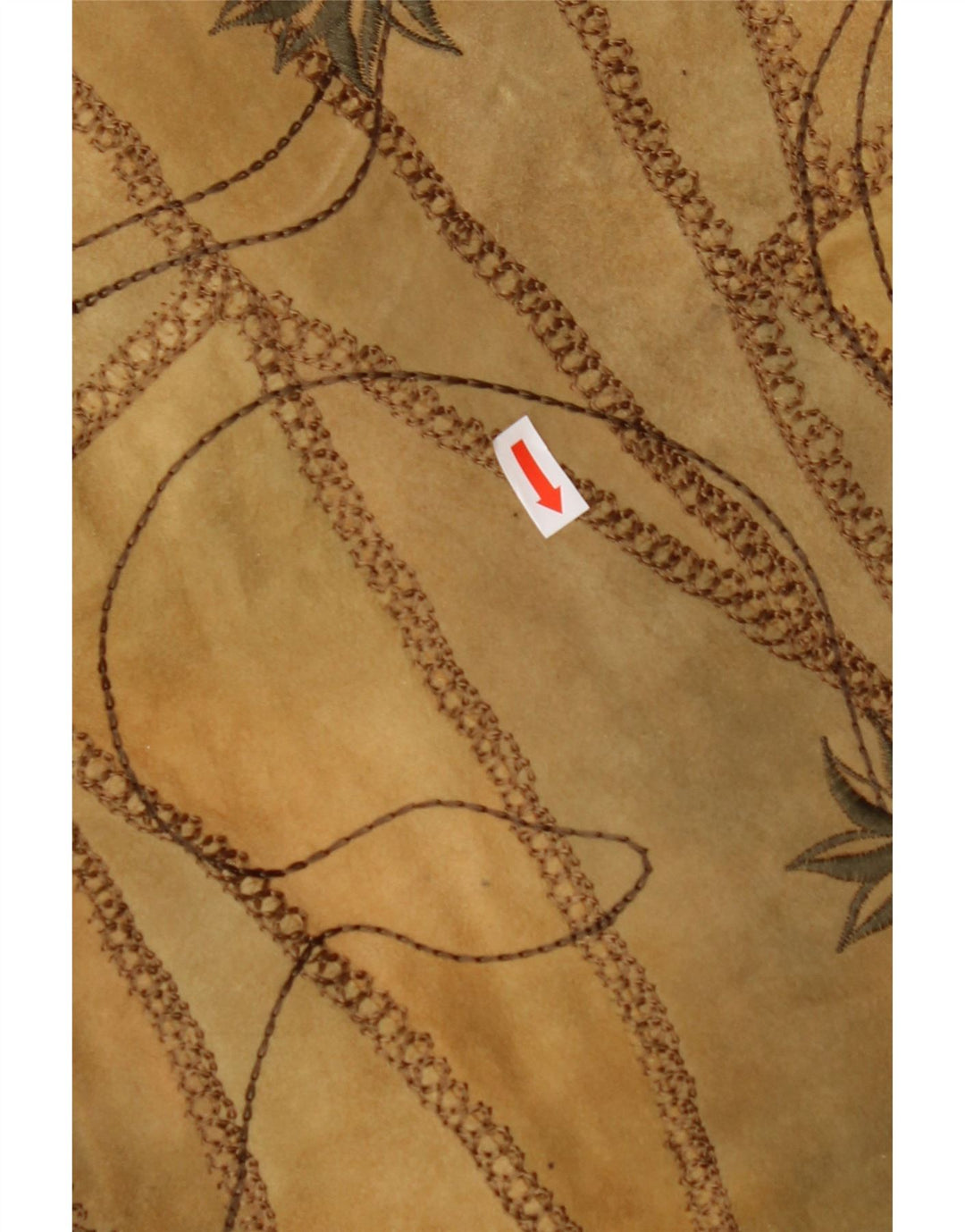 Damska kamizelka zamszowa VINTAGE EU 38 Średni brąz, skóra w kwiaty