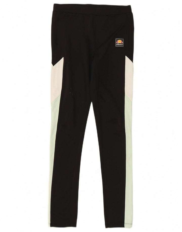 ELLESSE Girls Leggings 13-14 Years  Black Colourblock Polyester
