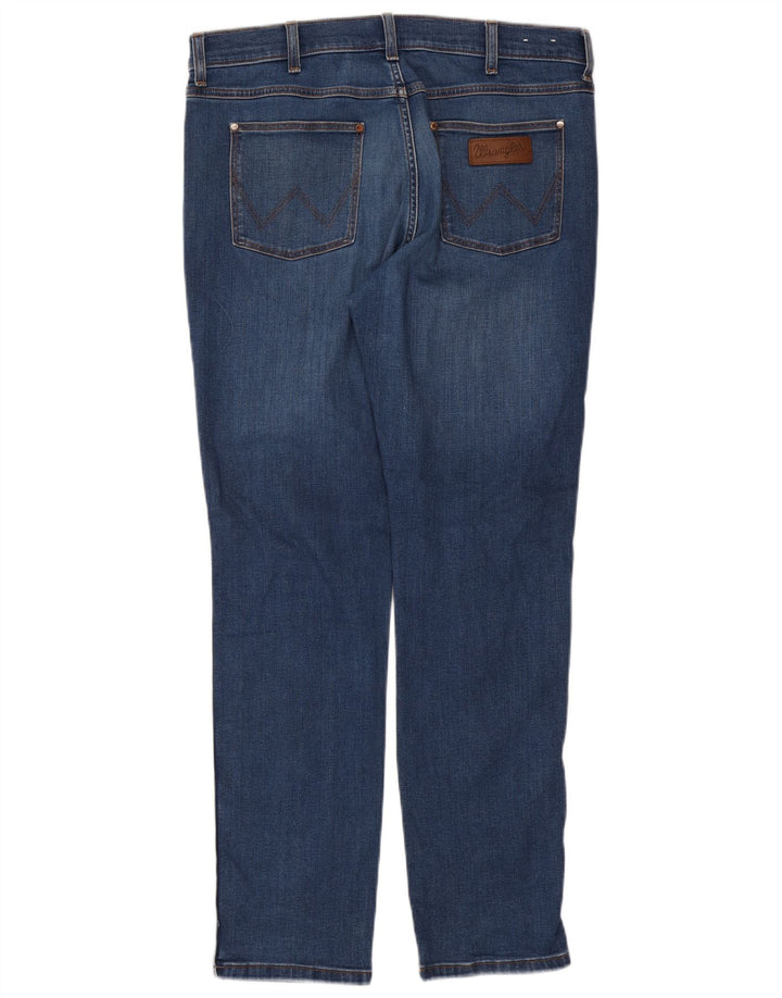 Wrangler Męskie Larston Slim Jeans W36 L32 Niebieskie bawełniane