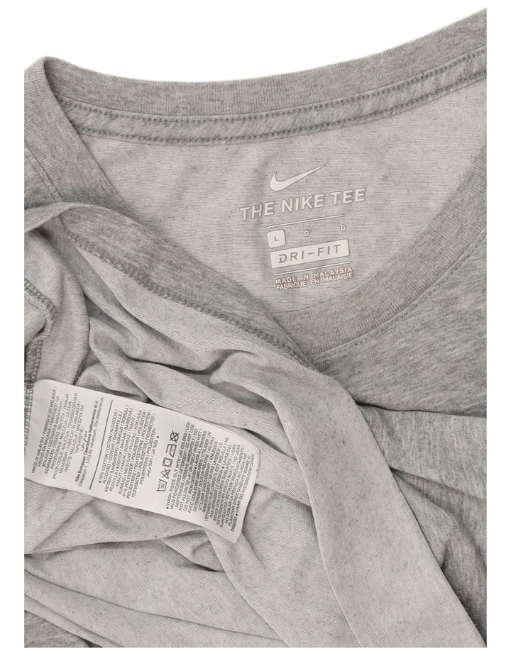 Męski T-shirt Nike Dri Fit, duży, szary, bawełniany w cętki