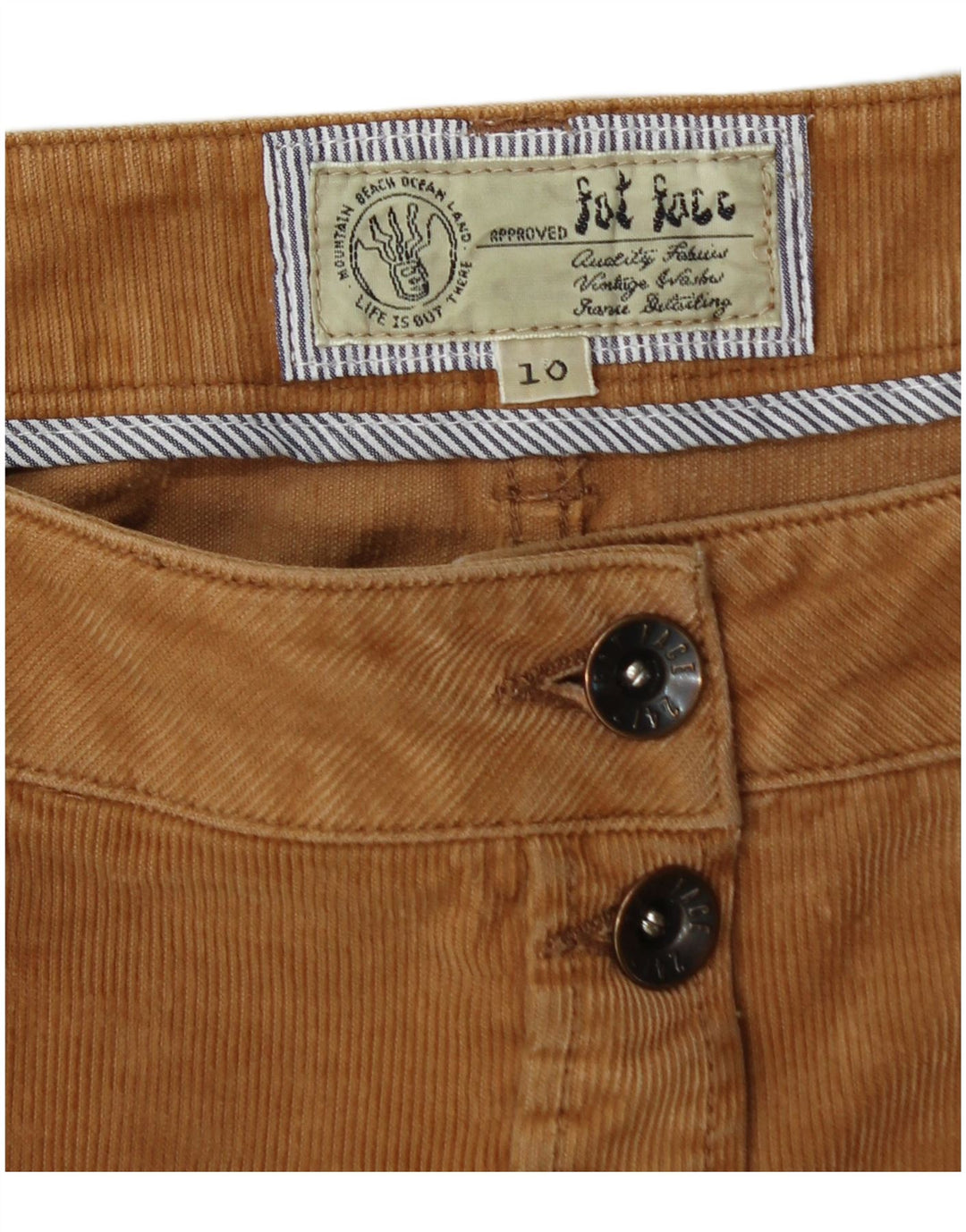 Damska spódnica sztruksowa FAT FACE UK 10 Small W30 Beżowa bawełna