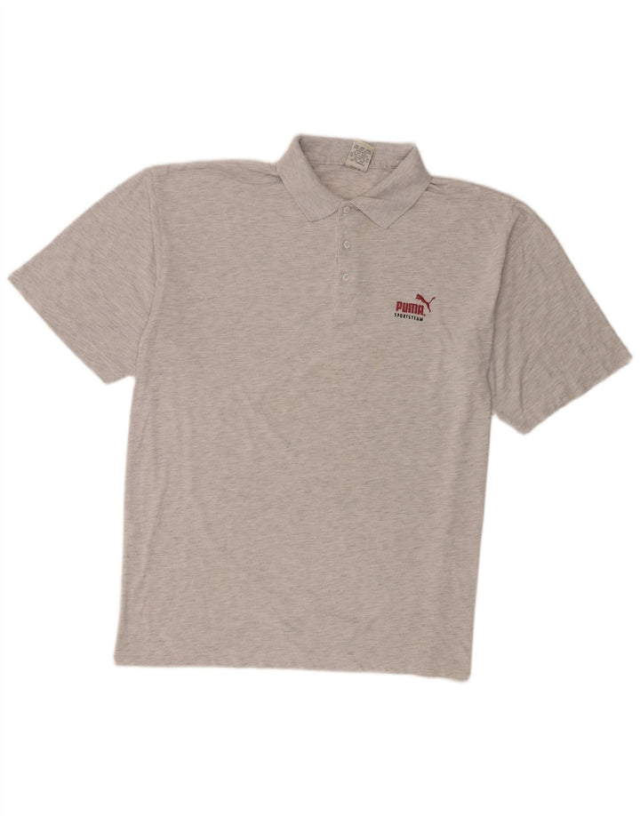 Męska koszulka polo Puma, duża, szara, nakrapiana, poliester