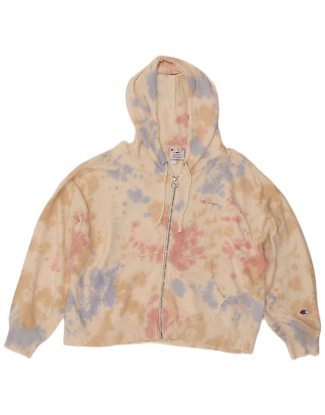 CHAMPION Womens Oversized Zip Hoodie Sweater UK 18 XL Multicoloured