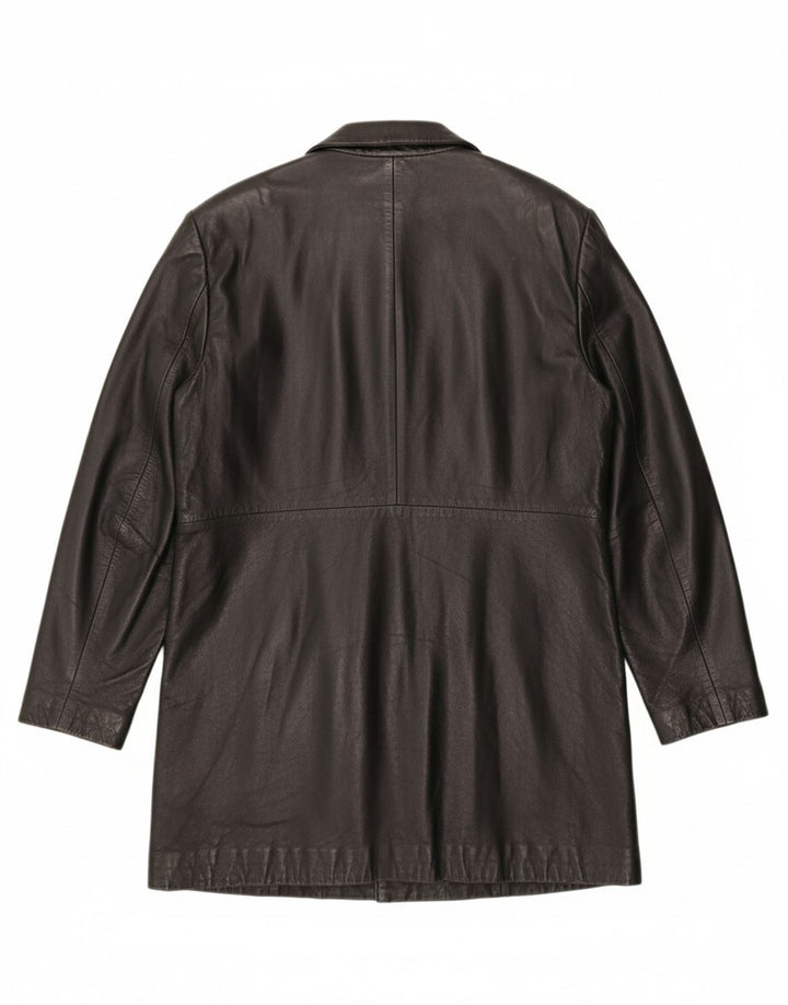 ESTELLE Womens Leather Coat UK 18 XL Black Leather