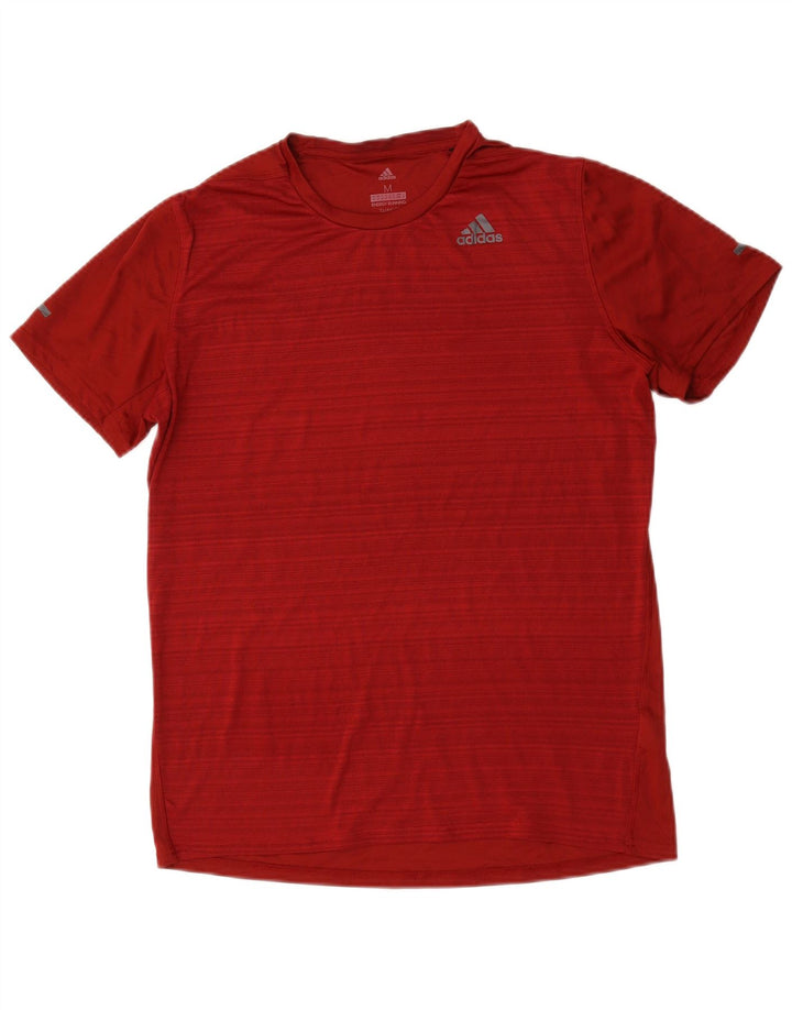 Adidas Męska koszulka Climalite Top z poliestru w czerwone paski