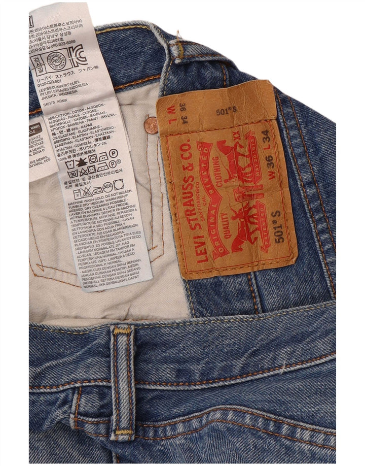 Męskie jeansy Levi's 501 Straight W36 L34 Niebieskie bawełniane