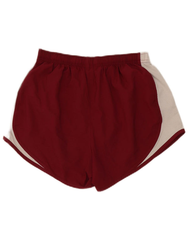 Damskie spodenki sportowe Nike Dri Fit UK 10, mały, bordowy poliester z blokami kolorów