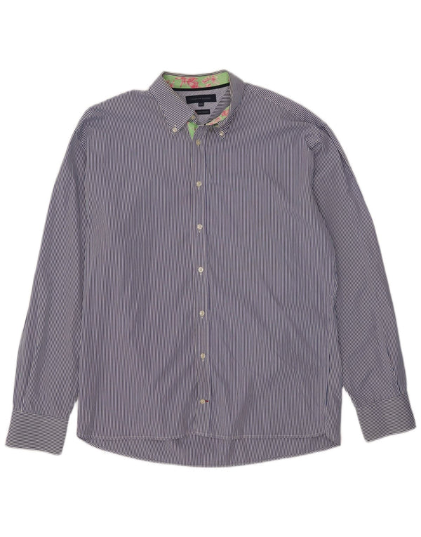 Koszula męska Tommy Hilfiger 2XL, niebieska, bawełniana w prążki