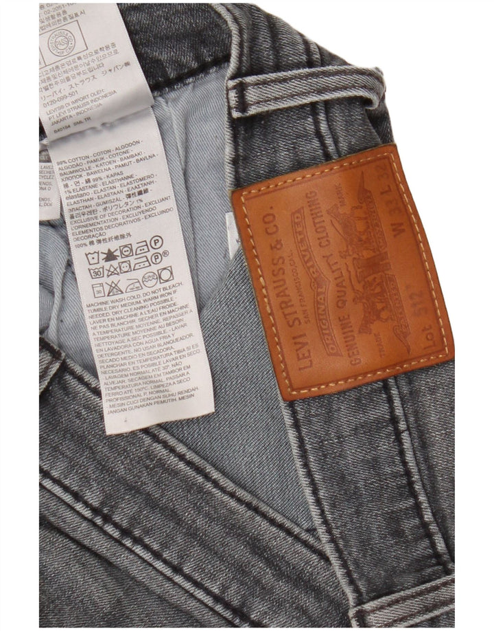 Męskie jeansy Levi's 512 Slim Tapered W33 L32 Szara bawełna