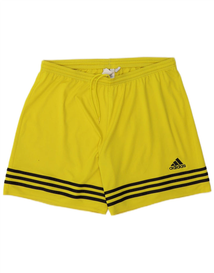 Męskie spodenki sportowe Adidas Climalite, duże, żółte, poliestrowe