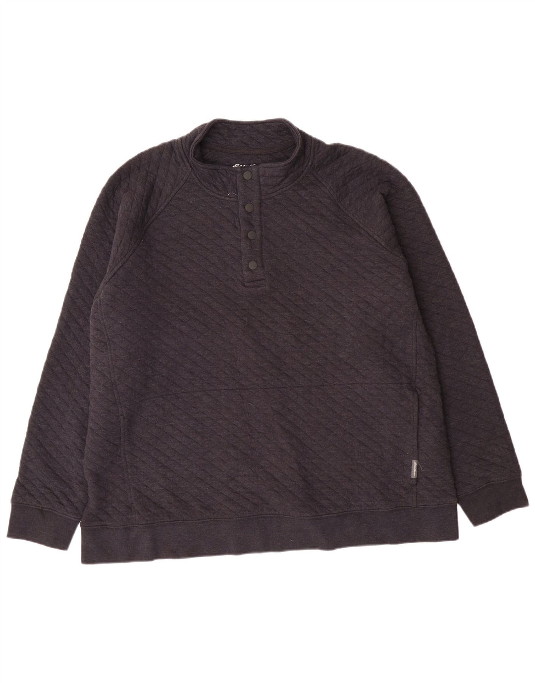 Męski sweter z dekoltem w serek Eddie Bauer, 2XL, szara, geometryczna bawełna