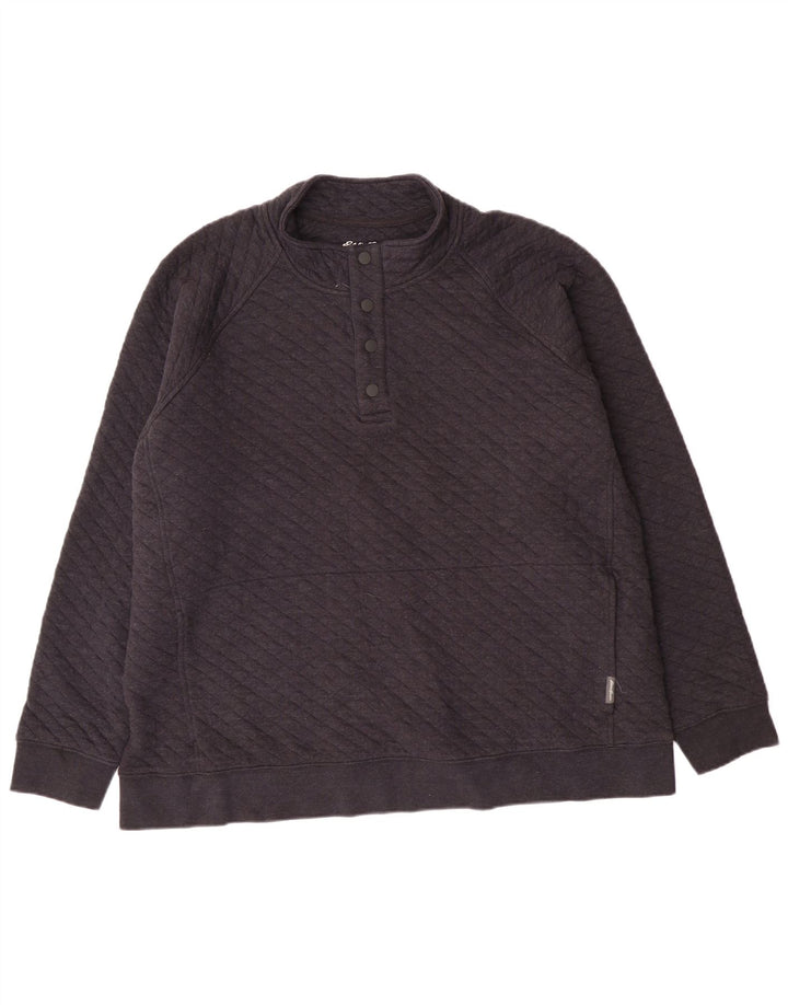 Męski sweter z dekoltem w serek Eddie Bauer, 2XL, szara, geometryczna bawełna