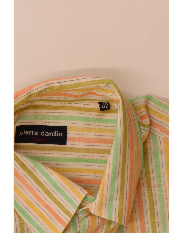 Męska koszula z krótkim rękawem Pierre Cardin, rozmiar 42, duże, wielokolorowe paski
