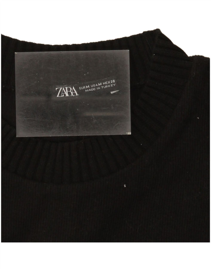 Sweter damski Zara z okrągłym dekoltem UK 14, średni czarny