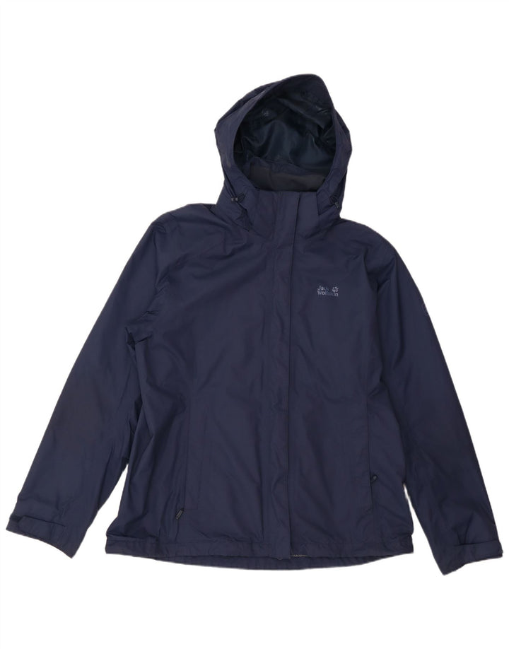 Damska kurtka przeciwdeszczowa z kapturem Jack Wolfskin UK 18 XL Granatowy poliamid