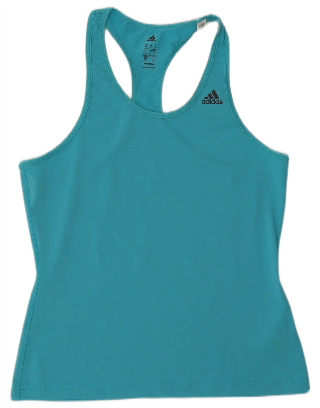 Damska kamizelka Adidas Climalite Top UK 12/14 Średni niebieski poliester