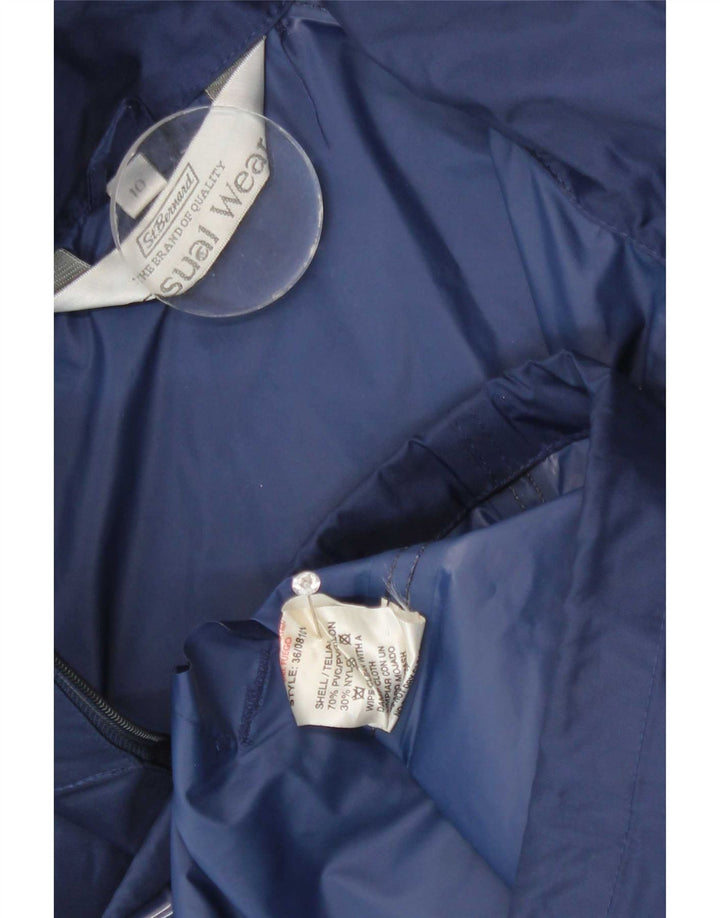 Damska kurtka przeciwdeszczowa St. Bernard z kapturem, oversize UK 10, mała, granatowa, PVC