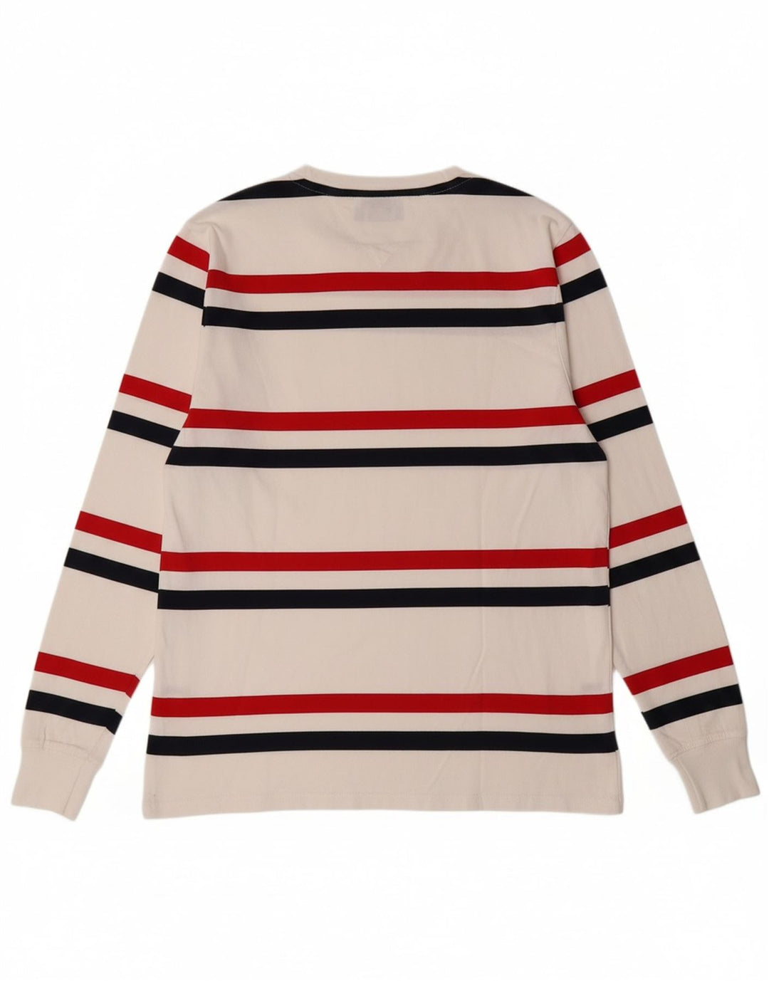 TOMMY HILFIGER Mens Top Long Sleeve Small White Striped Cotton Vintage Tommy Hilfiger and Second-Hand Tommy Hilfiger from Messina Hembry 