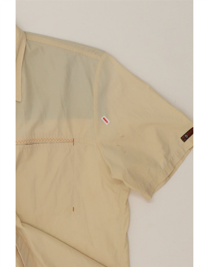 SERGIO TACCHINI Mens Short Sleeve Shirt Large Yellow Polyester Vintage Sergio Tacchini and Second-Hand Sergio Tacchini from Messina Hembry 