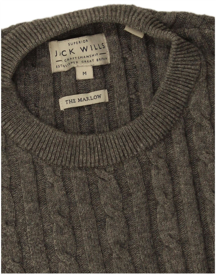 Męski sweter JACK WILLS The Marlow z okrągłym dekoltem, średnioszary