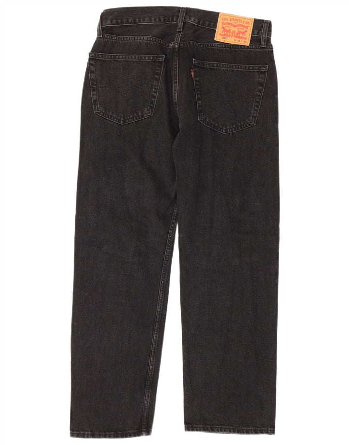Męskie dżinsy Levi's 555 Straight W32 L30 Czarna bawełna