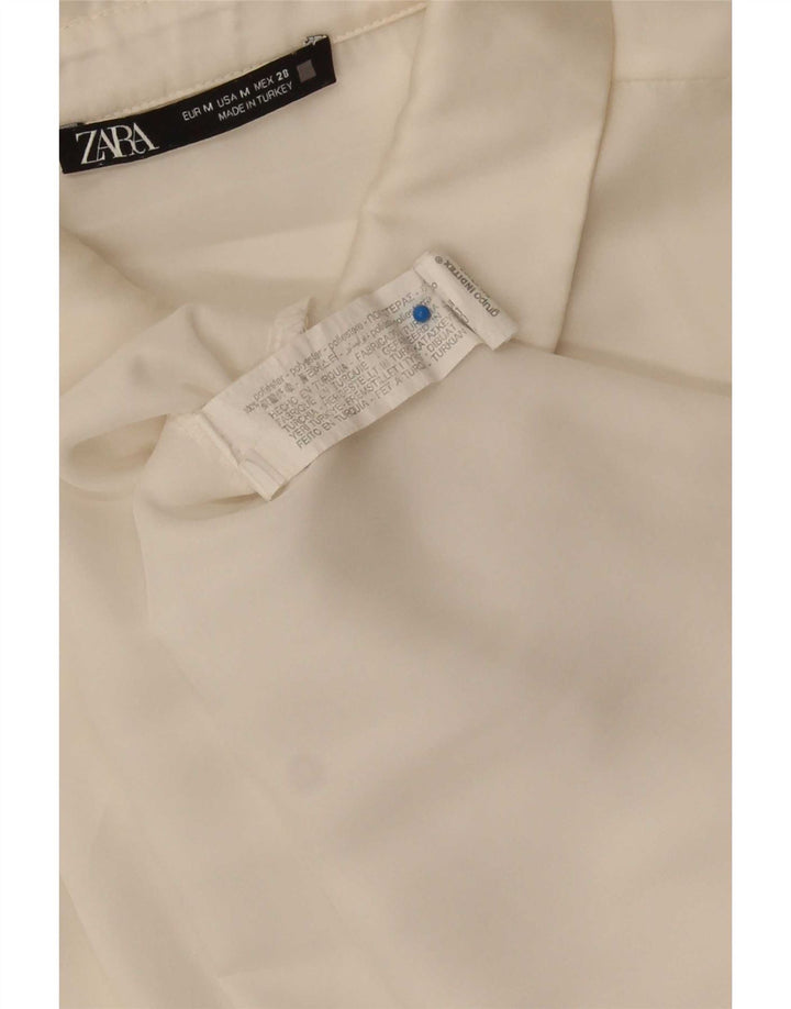 Damska koszula oversize Zara UK 14, średni biały poliester