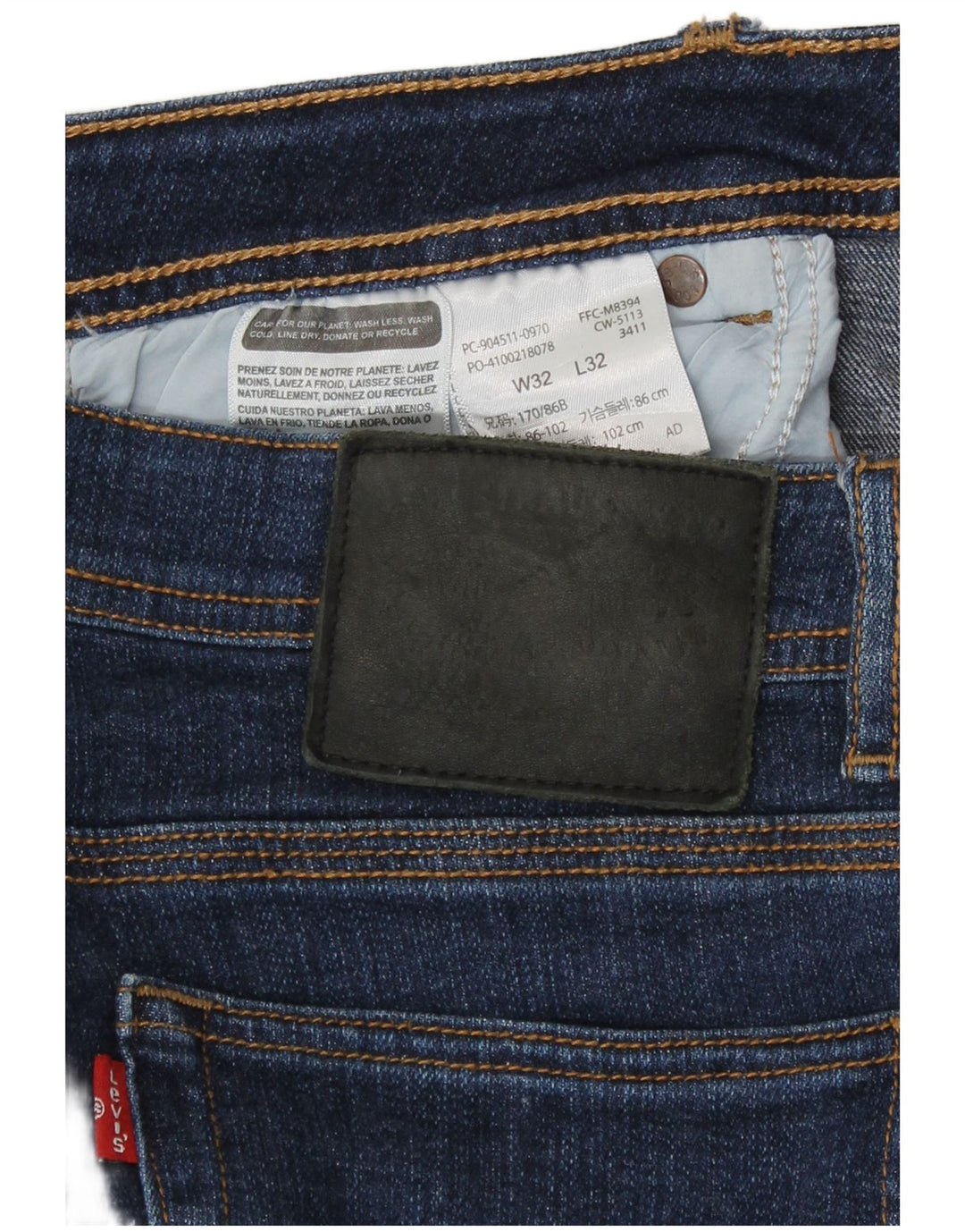 Męskie jeansy Levi's Slim W32 L27 Granatowa bawełna