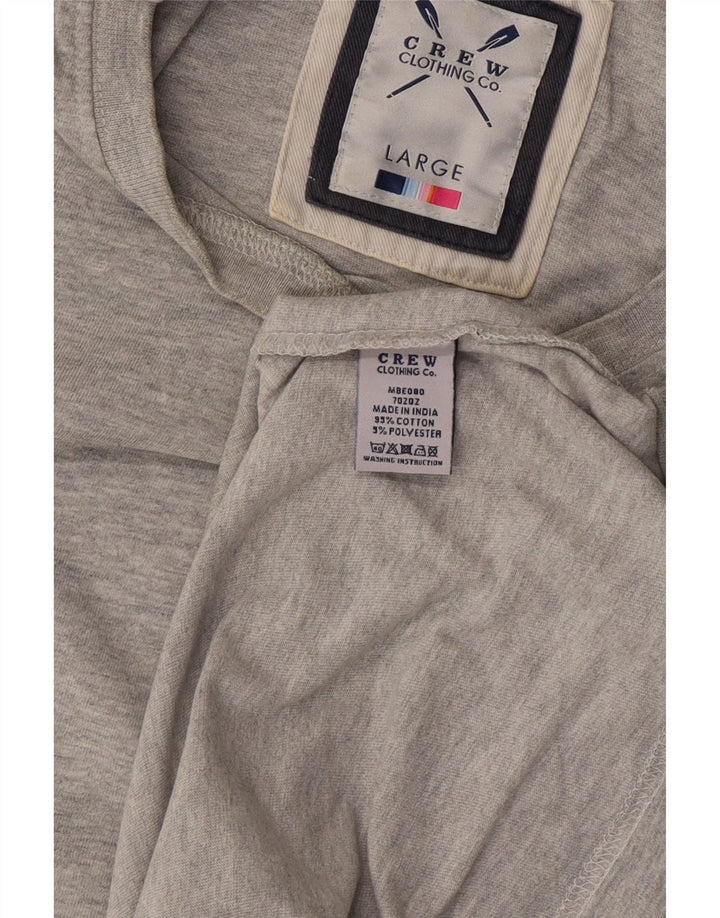Crew Clothing Męski T-shirt Top, duży, szary, bawełniany