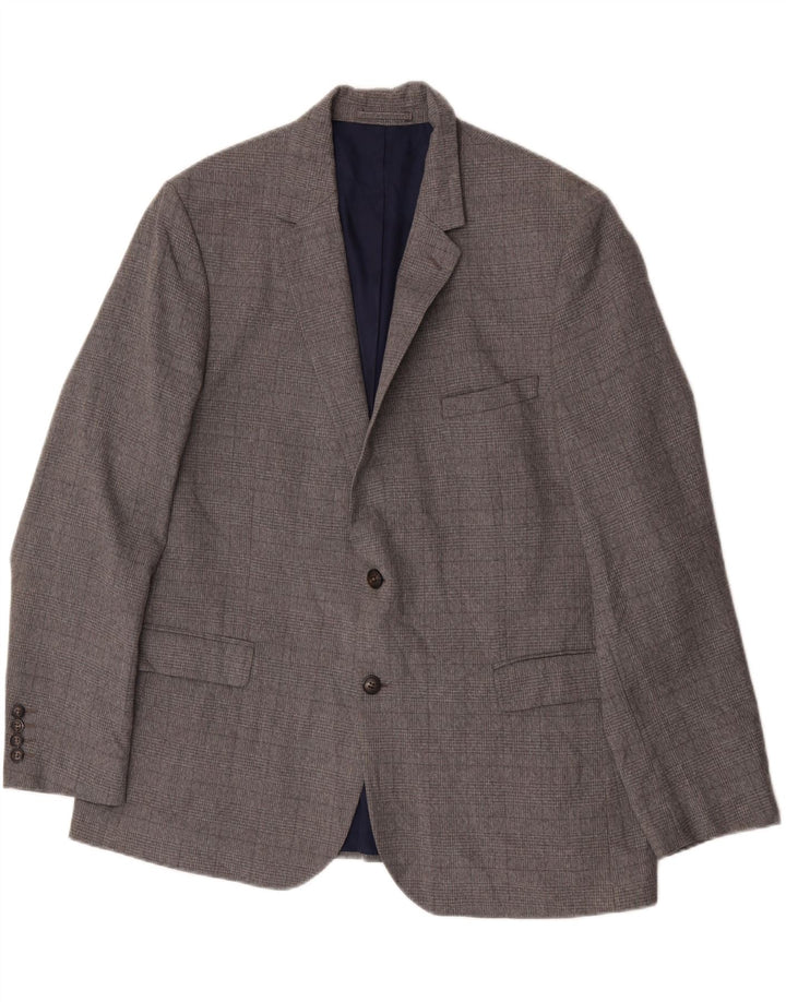 Marks & Spencer Męska marynarka zapinana na 2 guziki, UK 46 XL, szary poliester w kratkę