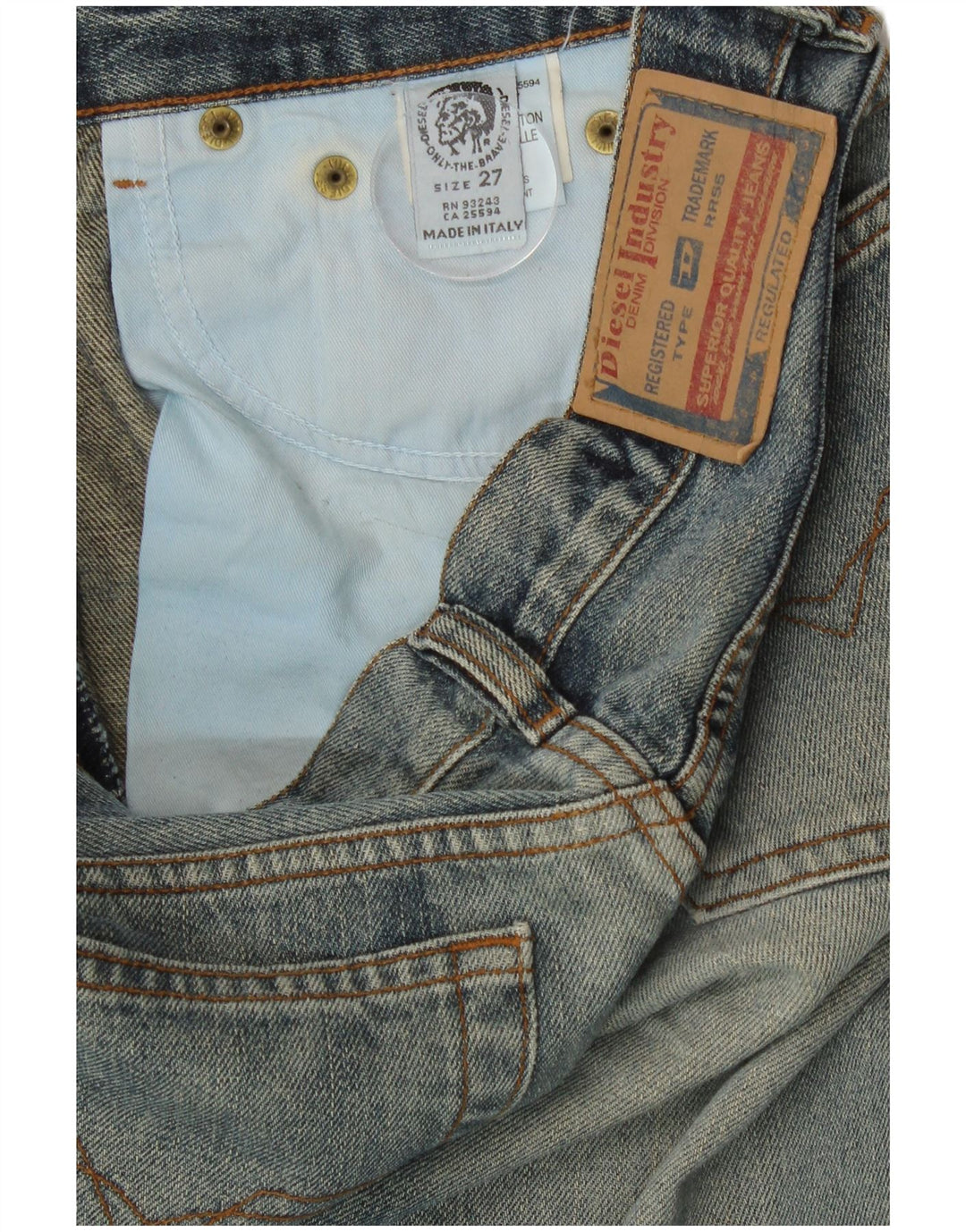 Damskie proste dżinsy Diesel W27 L31 Niebieskie bawełniane