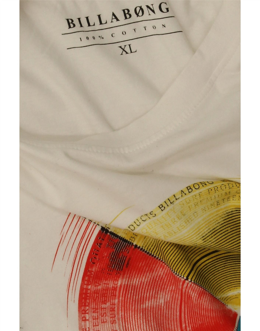 Męski graficzny top Billabong z długim rękawem XL, biała bawełna