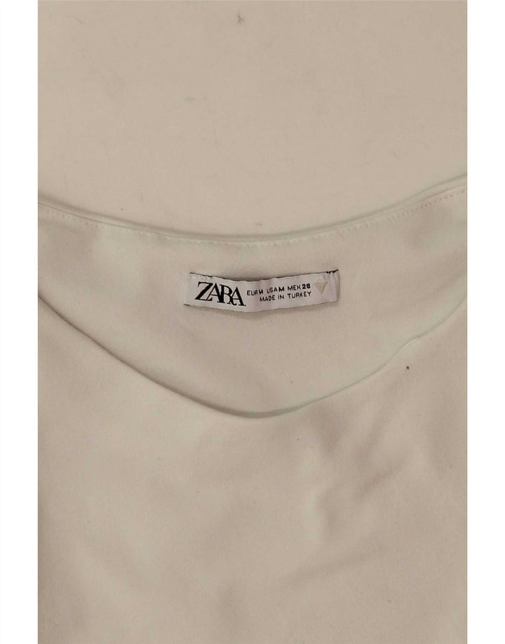Damskie body bez rękawów Zara UK 12, średnie białe