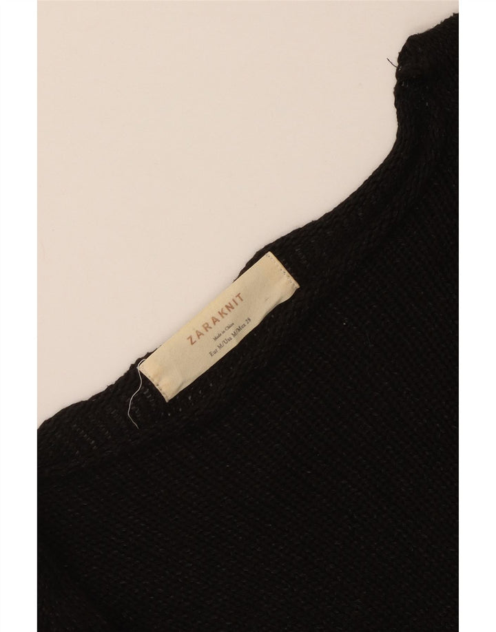 Sweter damski Zara z dekoltem w łódkę UK 12, średni czarny