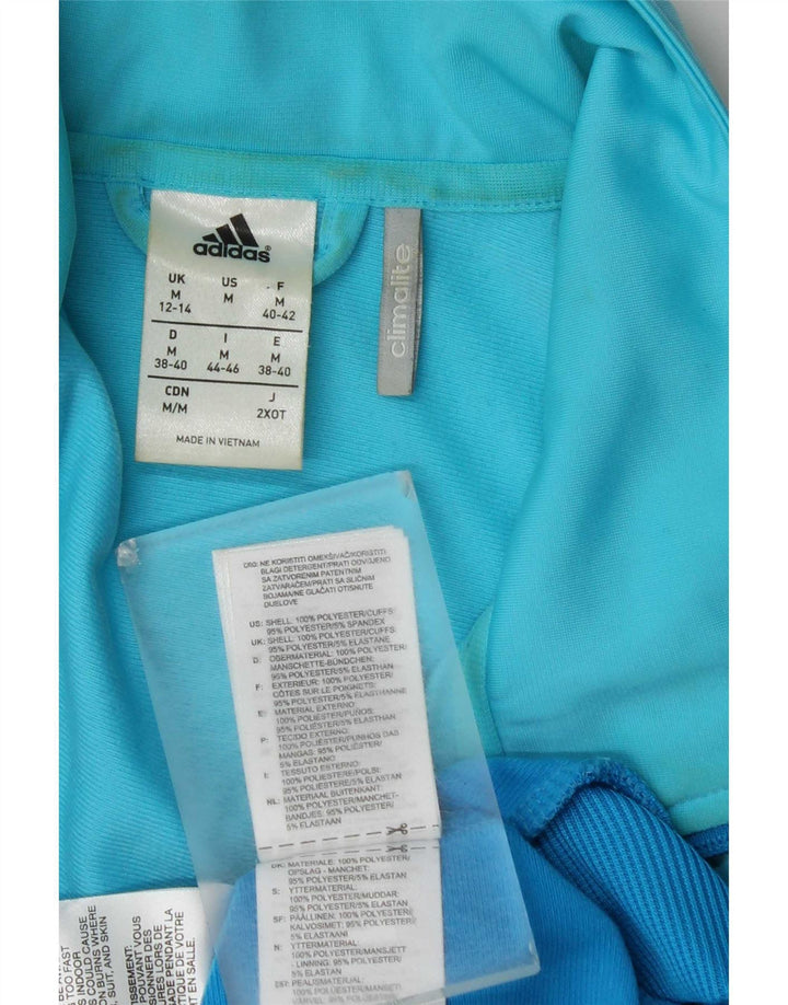 Kurtka Adidas Damska Climalite Dresowa Top UK 12/14 Średni Niebieski