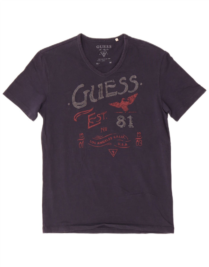 Męski T-shirt Guess z grafiką, średni granatowy