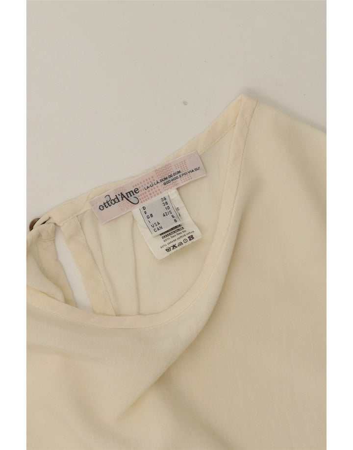 OTTOD'AME Womens Sleeveless Blouse Top UK 10 Small  Beige Linen Vintage Ottod'Ame and Second-Hand Ottod'Ame from Messina Hembry 