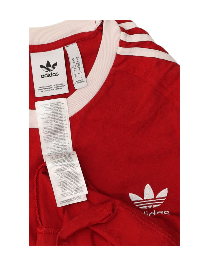 Adidas Męska Koszulka Top Duża Czerwona Bawełna