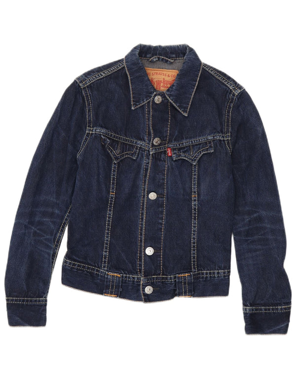 Damska kurtka dżinsowa Levi's Crop UK 10 Small, niebieska bawełniana