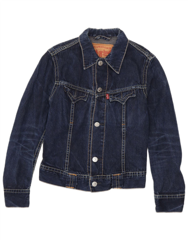 Damska kurtka dżinsowa Levi's Crop UK 10 Small, niebieska bawełniana