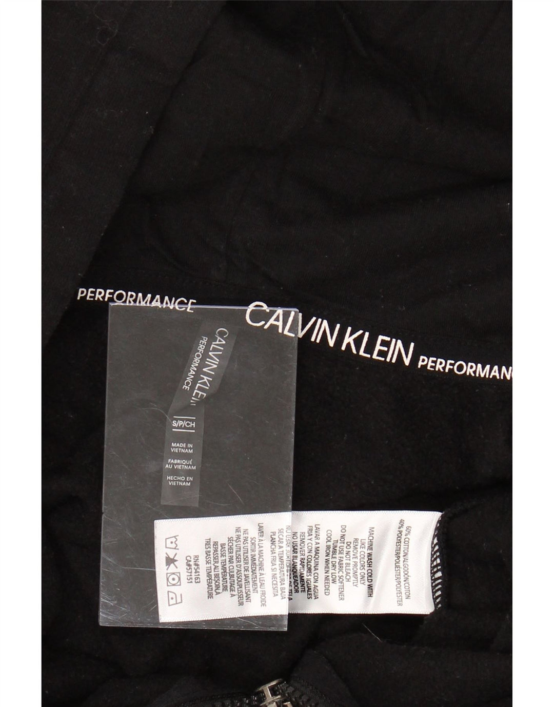 CALVIN KLEIN Damski sweter oversize z kapturem i zamkiem błyskawicznym UK 10 Small Black