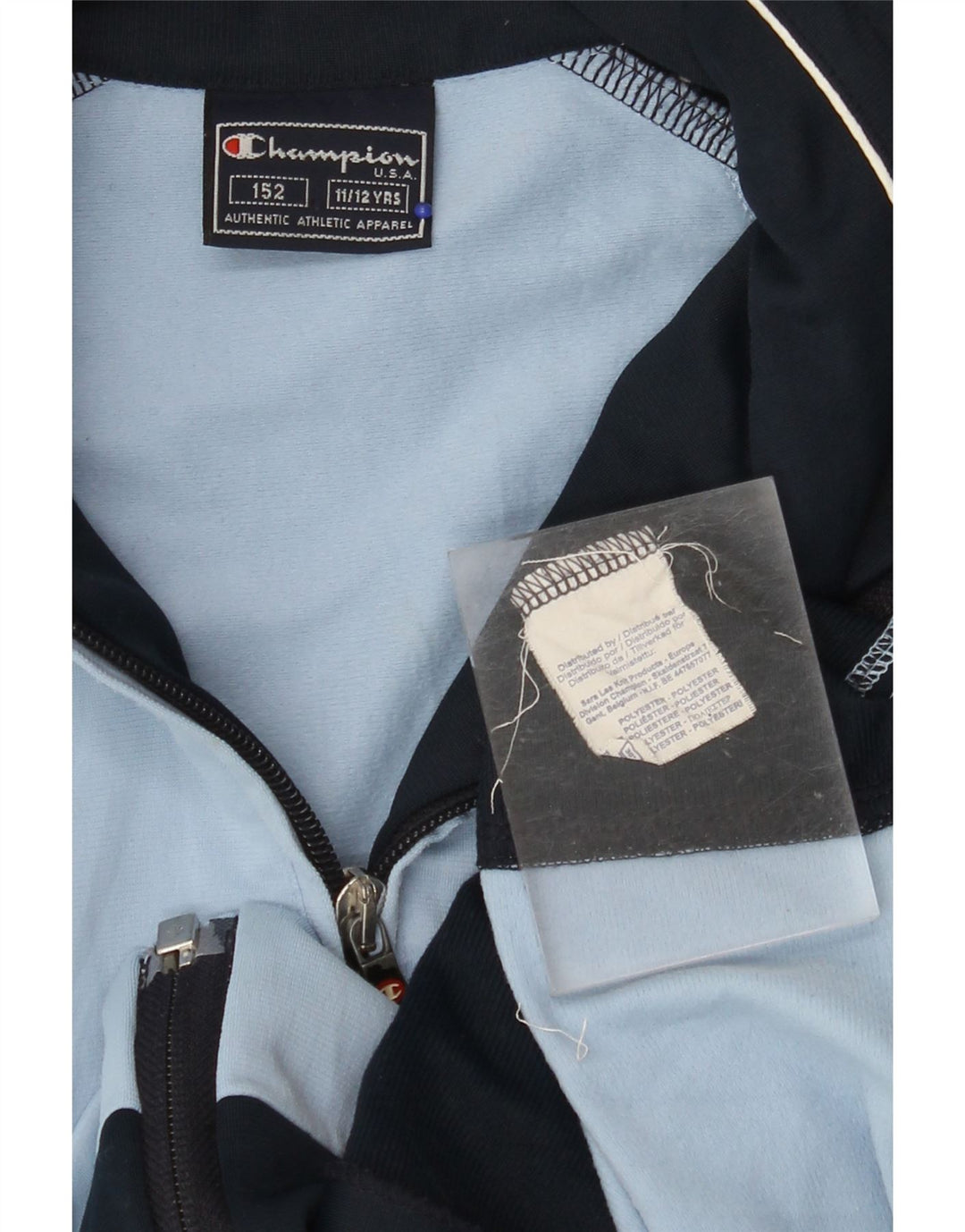 Chłopięca kurtka dresowa CHAMPION 11-12 lat Niebieski poliester z blokami kolorów