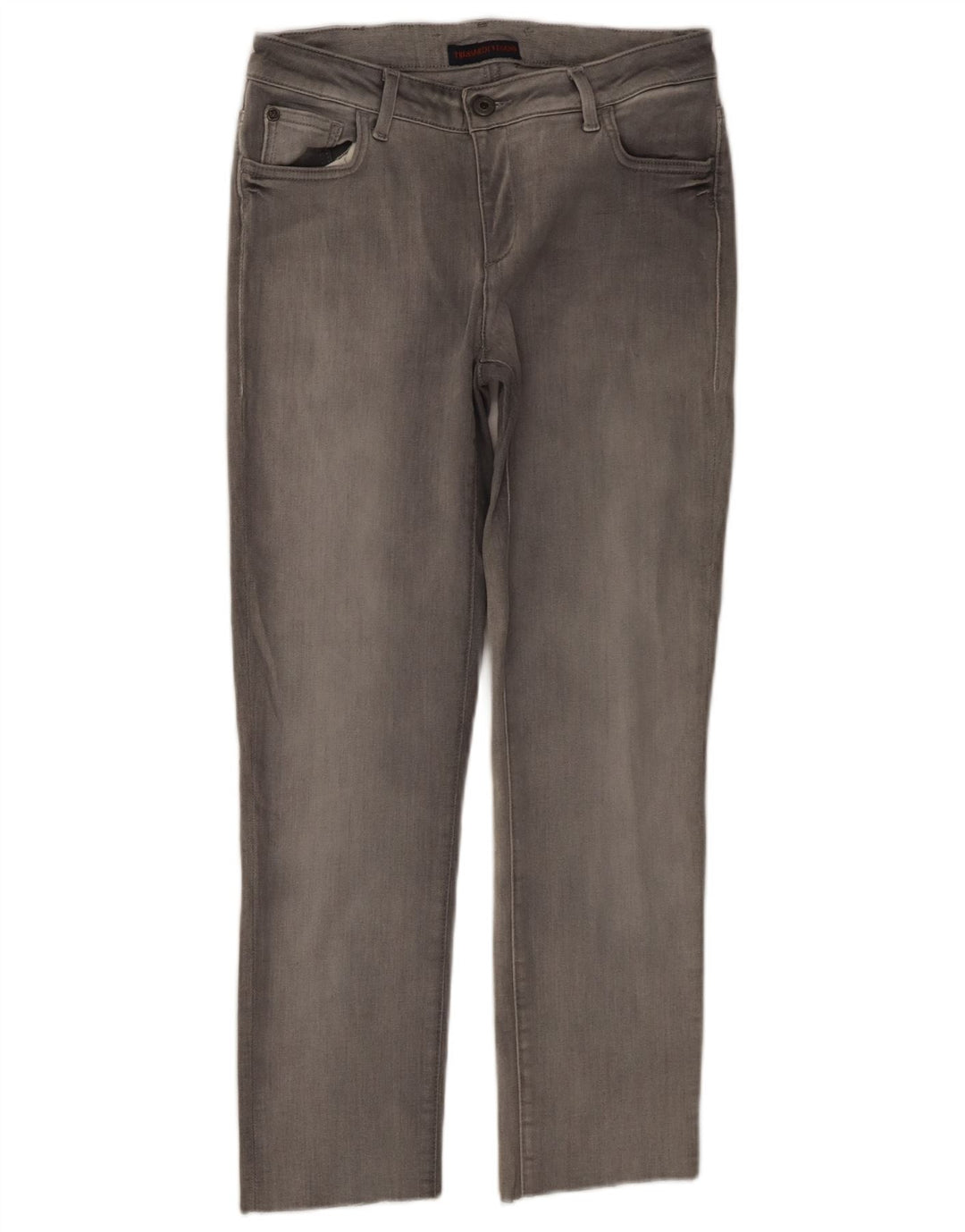 Damskie proste dżinsy TRUSSARDI W27 L25 Szara bawełna