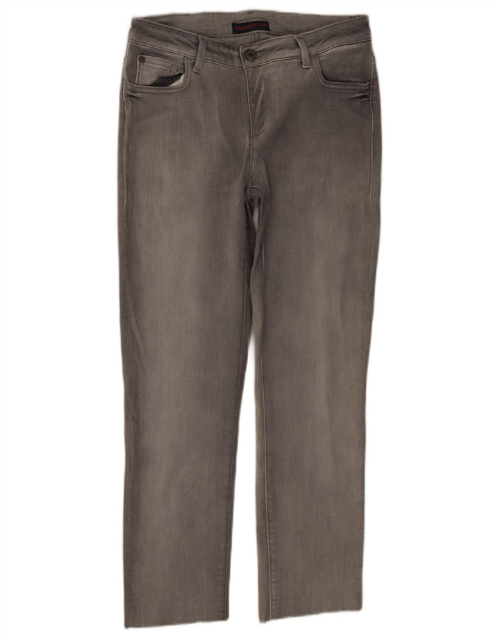 Damskie proste dżinsy TRUSSARDI W27 L25 Szara bawełna