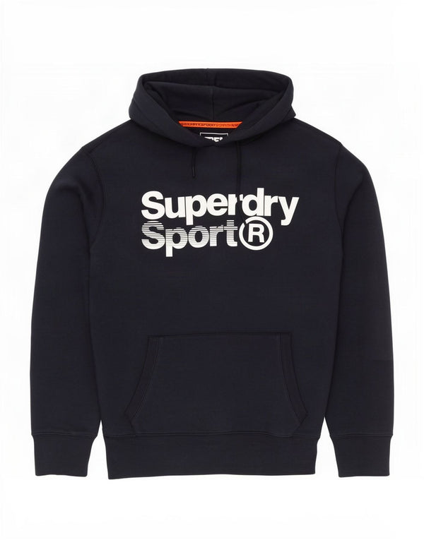 Męski sweter z kapturem Superdry z grafiką, średni granatowy, bawełniany