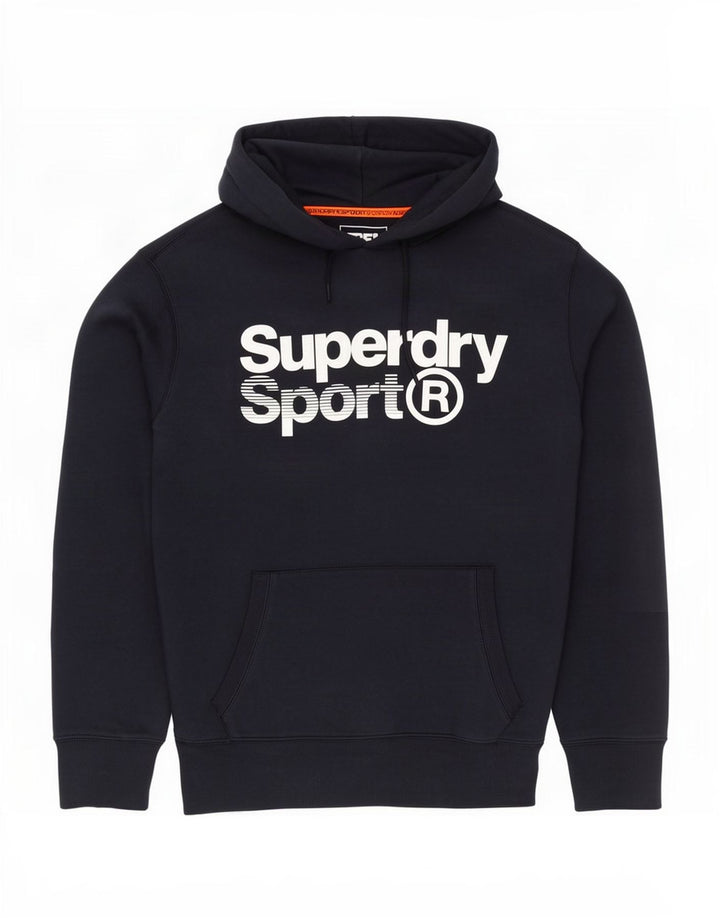 Męski sweter z kapturem Superdry z grafiką, średni granatowy, bawełniany