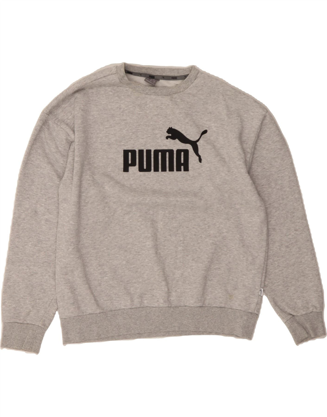 PUMA Womens Graphic Sweatshirt Jumper UK 16 Large Grey Flecked Vintage Puma and Second-Hand Puma from Messina Hembry 