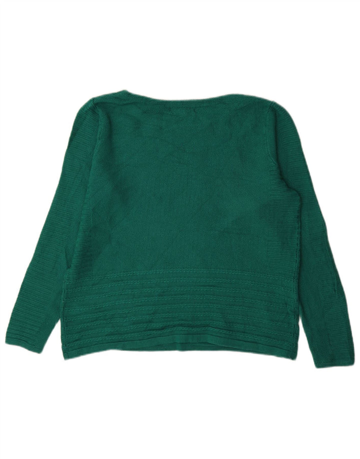 Damski sweter oversize White Stuff z dekoltem w łódkę UK 10 Small Green