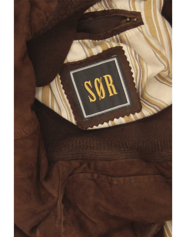 Vintage męska zamszowa kurtka bomber EU 52 XL brązowa